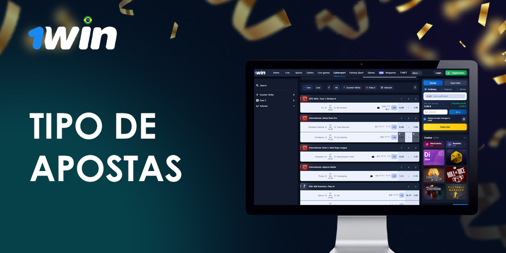 Quais tipos de apostas a 1Win disponibiliza para os amantes de e-Sports no Brasil?
