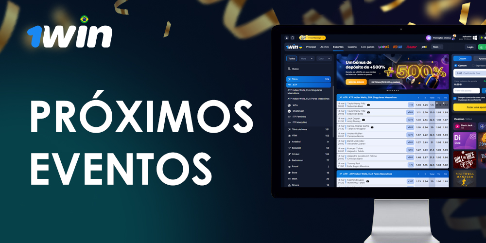 Explore a lista das próximas partidas de tênis que estão disponíveis para apostas na 1Win.